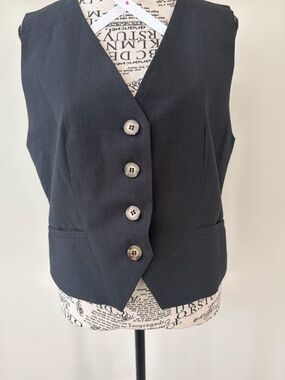 Classic Black Button-Front Vest